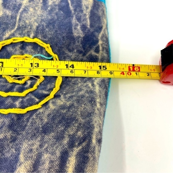 Boho Multicolor Backpack Drawstring & Button Closure Adjustable Straps - Picture 8 of 10